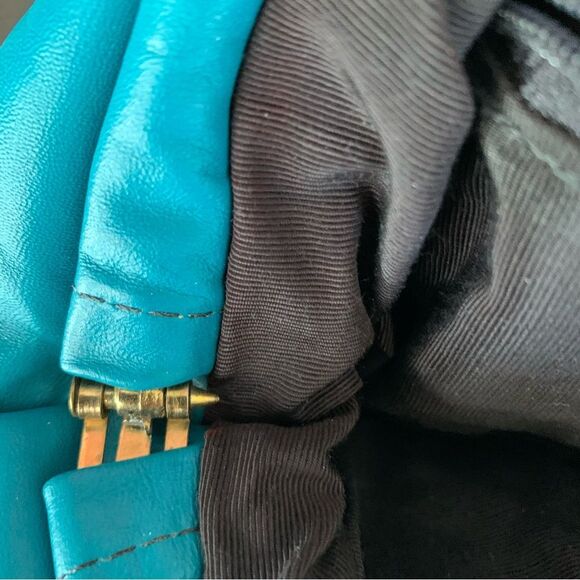 Vintage Park Avenue Int. Genuine Leather Teal Shoulder Bag | Made in USA 80s 90s - Picture 5 of 9